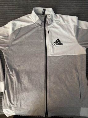 Adidas Gray and White Jacket